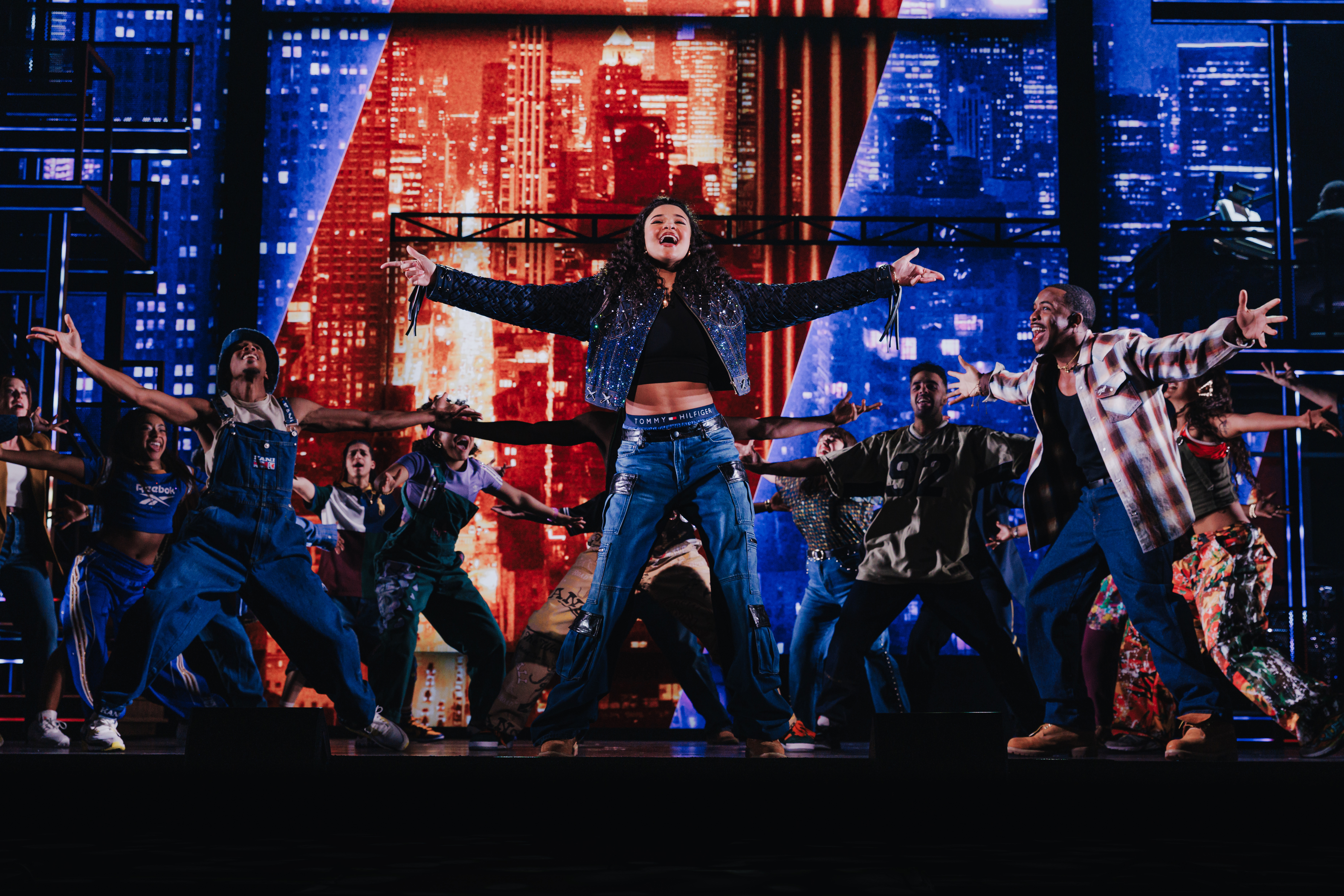 Maya Drake as Ali and the company of the North American Tour of Alicia Keys' Hell's Kitchen, Photo by Marc J Franklin.